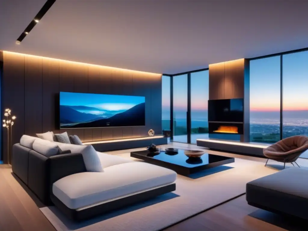 Hogar inteligente del futuro: diseño digital ultradetallado Interior futurista de una casa inteligente, con tecnología avanzada y paneles de control digital