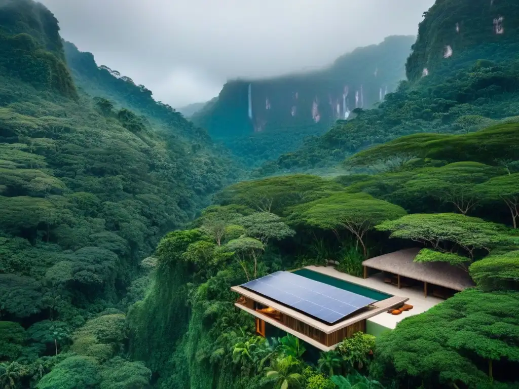 Paraíso sostenible en selva tropical: ecoresort de lujo Inversión en complejos turísticos ecológicos internacionales: lujoso ecoresort en la selva tropical con diseño sostenible y actividades ecofriendly
