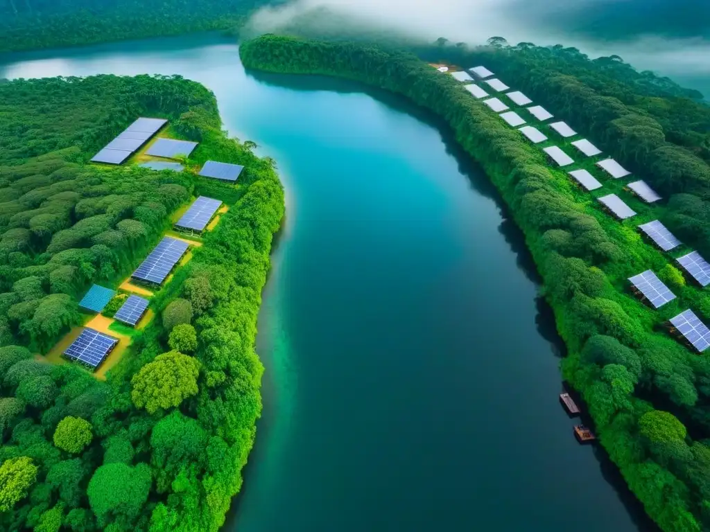Resort ecológico en selva tropical: armonía natural y sostenibilidad Inversión en complejos turísticos ecológicos: Resort sostenible en la selva con paneles solares y actividades al aire libre