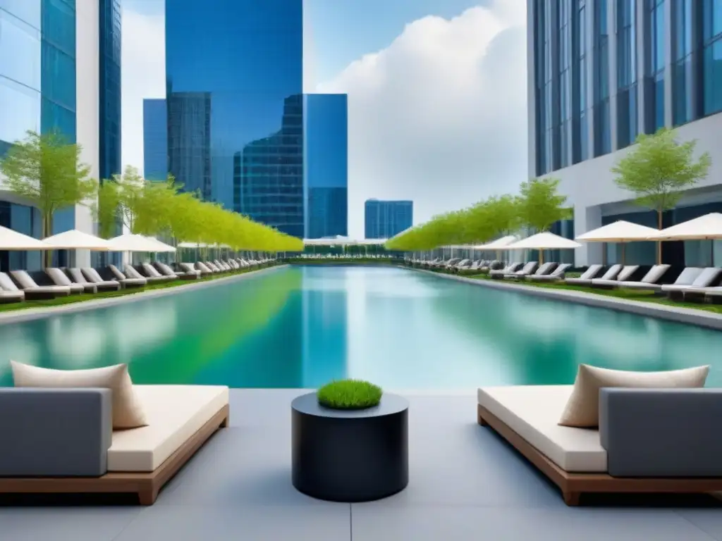 Desarrollo inmobiliario moderno de lujo en entorno verde Inversión en desarrollos inmobiliarios integrados: un moderno complejo urbano de lujo con arquitectura contemporánea y espacios verdes