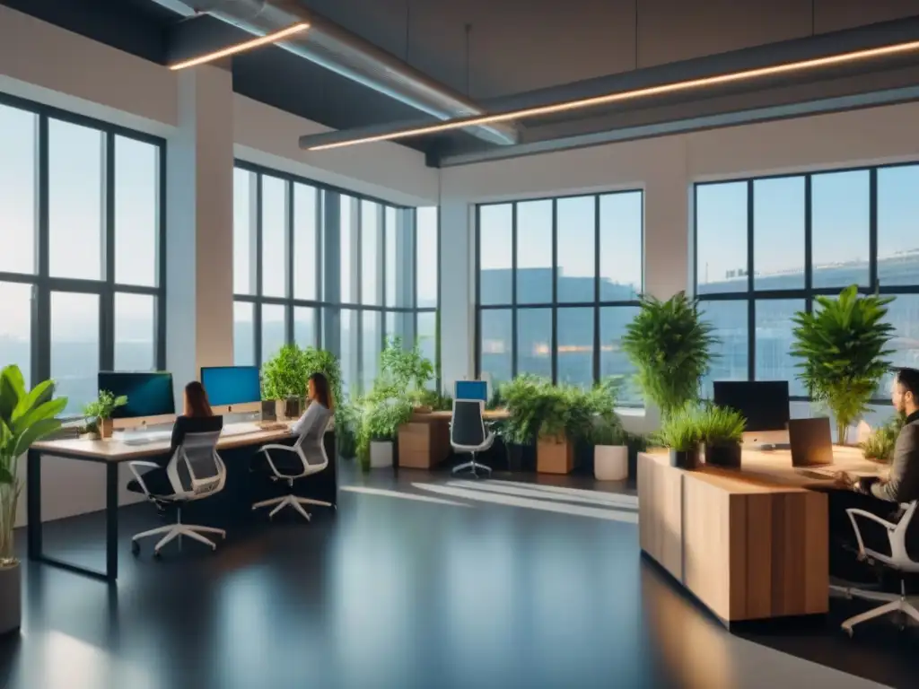 Espacio de coworking vibrante y diverso: colaboración y networking en un entorno moderno y elegante Inversión en espacios colaborativos internacionales: Oficina vibrante con profesionales diversos colaborando en un ambiente moderno y dinámico
