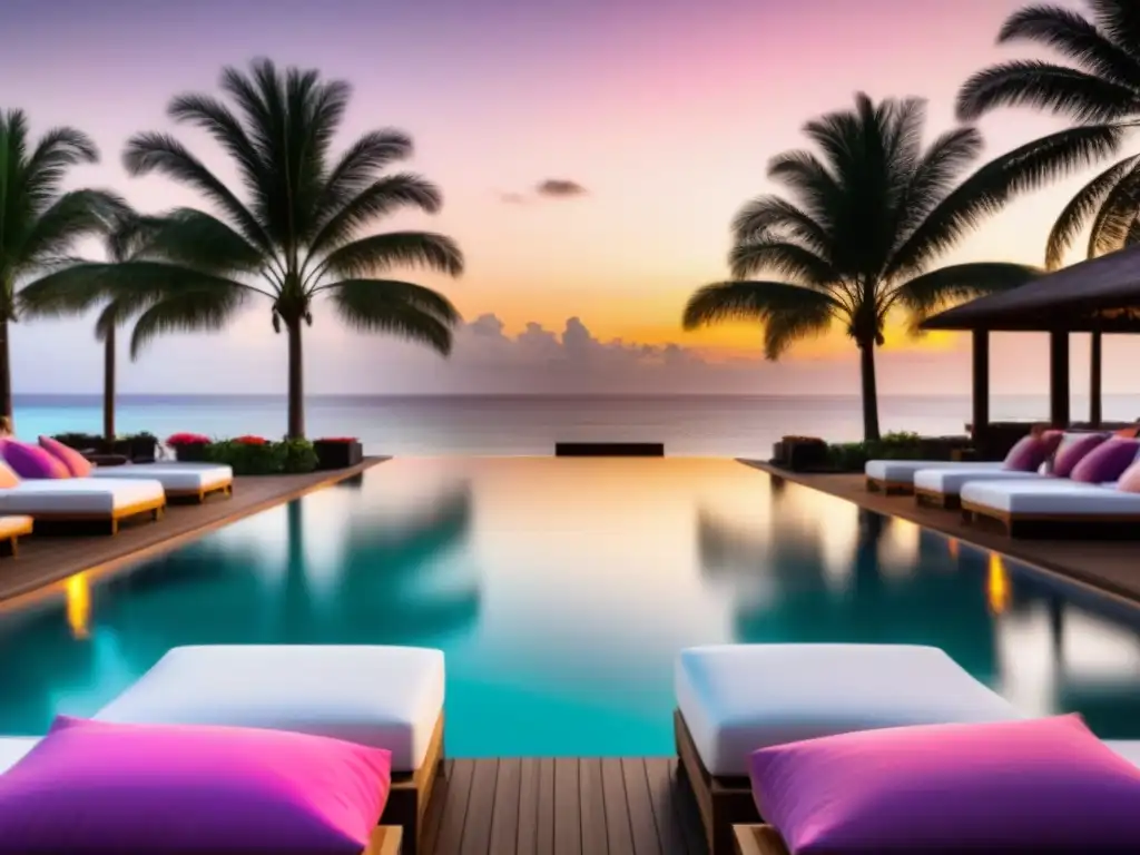 Resort de lujo frente al mar con atardecer de ensueño Inversión exitosa en tiempo compartido: Exclusivo resort frente al mar con arquitectura moderna, piscinas infinitas y ambiente de lujo al atardecer