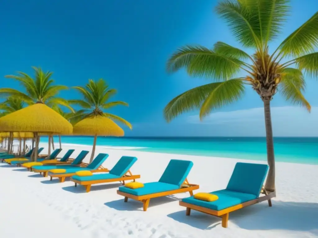 Paraíso playero de lujo: arena blanca, aguas turquesas y palmeras Inversión exitosa en tiempo compartido: Resort de lujo en la playa con palmeras, arena blanca y aguas turquesas