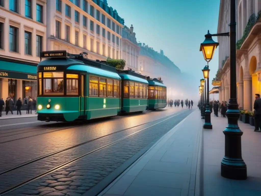 Encanto urbano: fusión histórica y contemporánea en una vibrante ciudad Inversión inmobiliaria en ciudades revitalización: Calle urbana bulliciosa con edificios históricos restaurados y vida moderna