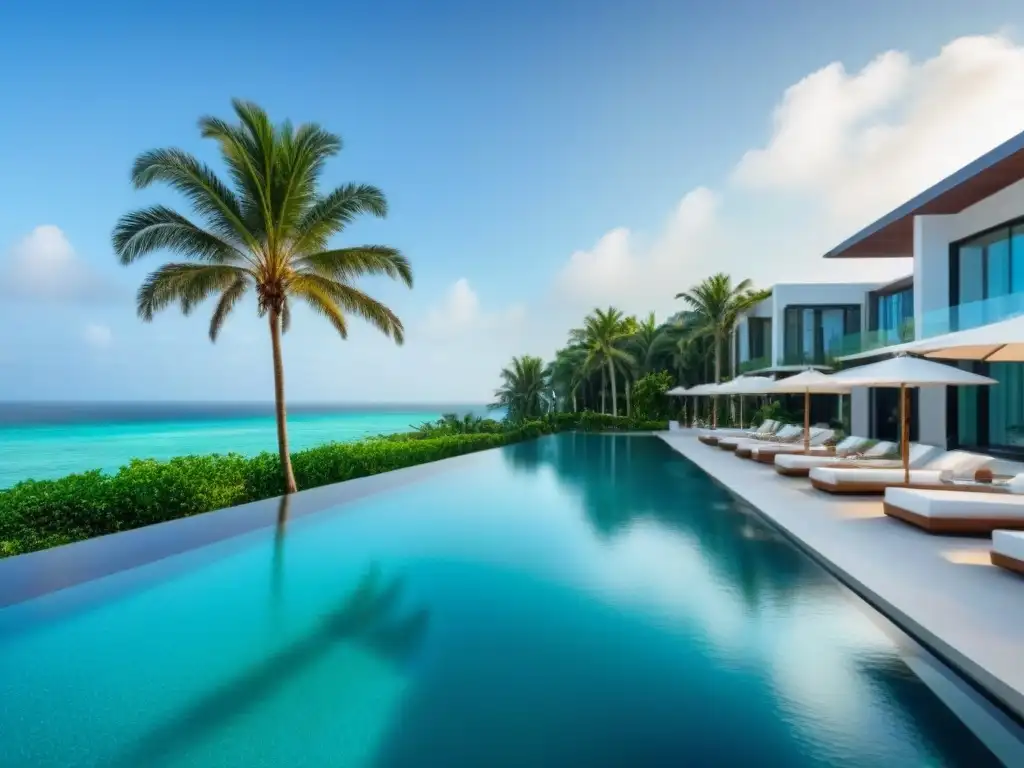Resort de lujo frente al mar: inversión exclusiva en inmuebles costeros Inversión inmobiliaria en costas internacionales: Resort lujoso frente al mar con piscinas infinitas y playa de arena blanca