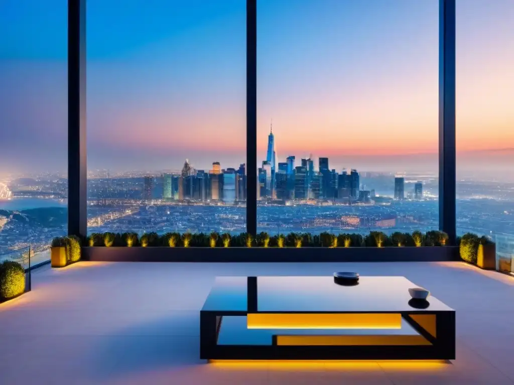 Penthouse de lujo con diseño vanguardista y terraza panorámica en la ciudad Inversión inmobiliaria con criptomonedas: Ático lujoso con diseño moderno y vistas panorámicas de la ciudad