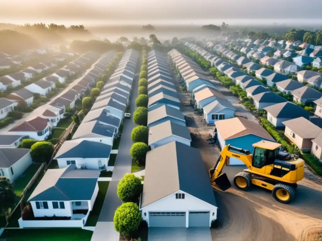 Reconstrucción postdesastre: la fuerza de la comunidad Inversión inmobiliaria después del desastre: vecindario reconstruido tras catástrofe natural