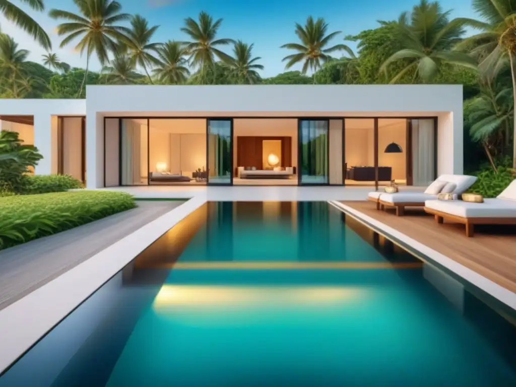 Villa de lujo frente al mar en paraíso exótico Inversión inmobiliaria en destinos exóticos: lujosa villa frente al mar con diseño moderno y vistas panorámicas al océano