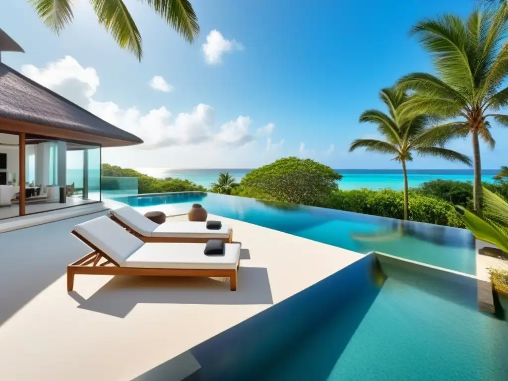 Villa de lujo frente al mar con piscina infinita privada en paraíso exótico Inversión inmobiliaria en destinos exóticos: lujosa villa moderna frente al mar, piscina infinita privada y diseño contemporáneo