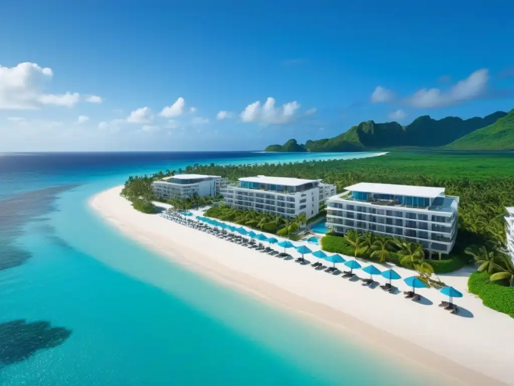 Paraíso tropical: resort de lujo junto al mar Inversión inmobiliaria en destinos vacacionales de lujo con playas cristalinas y arquitectura moderna