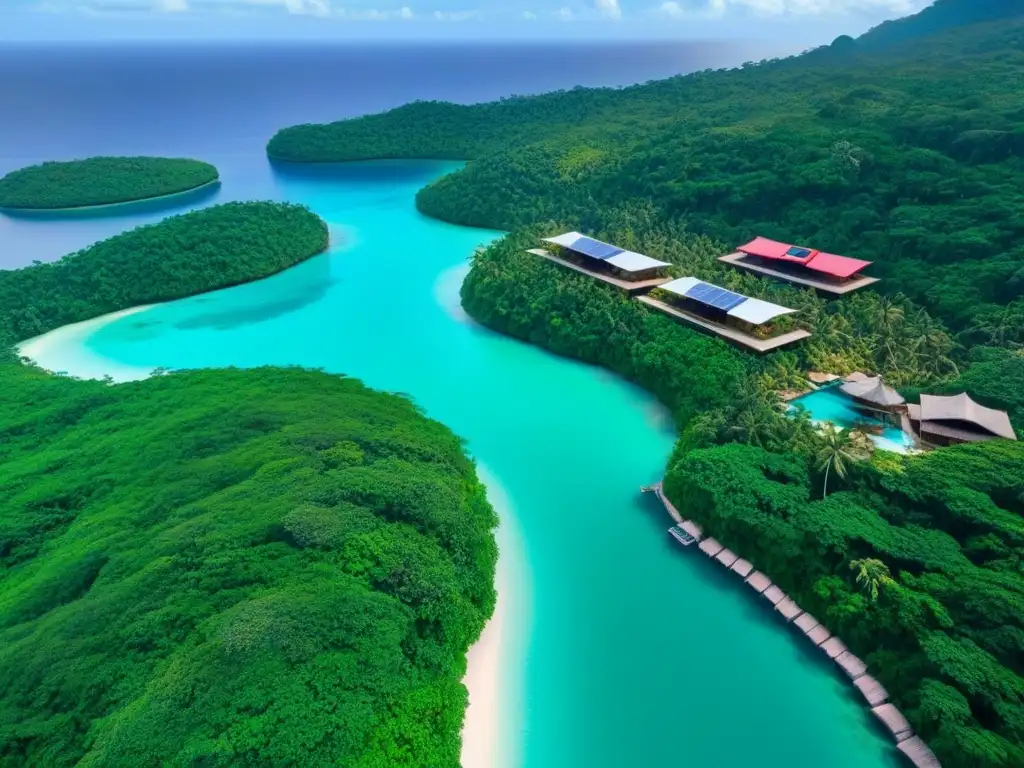 Paraíso ecoconsciente: ecoresort de lujo en selva tropical Inversión inmobiliaria turismo ecológico: Exuberante ecoresort en selva tropical, bungalows sostenibles, aguas cristalinas y actividades ecofriendly