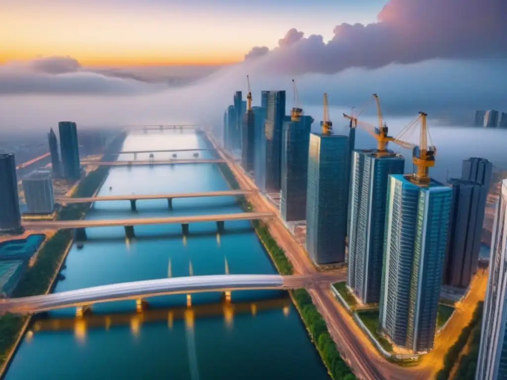 Inversores modernos en economía emergente Inversión inmobiliaria en economías emergentes: Grupo diverso de inversores en ciudad moderna y dinámica