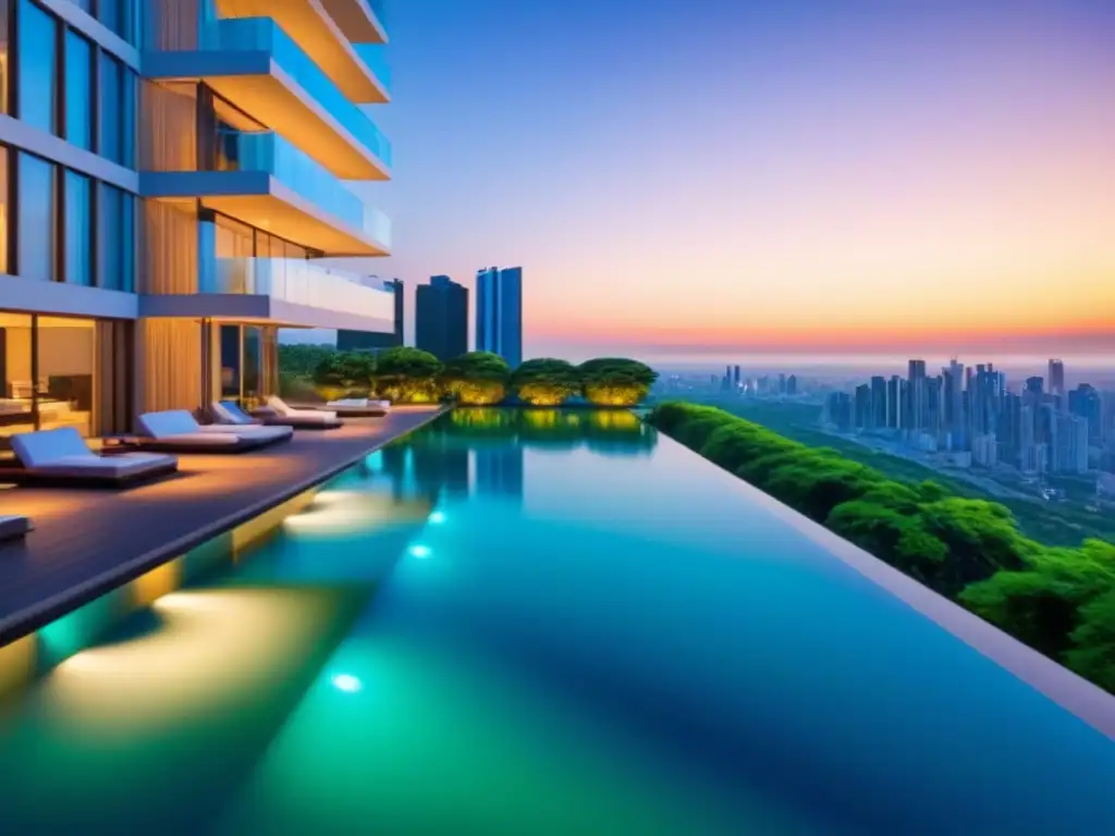 Exclusivo condominio de lujo con piscina infinita en la azotea Inversión inmobiliaria estratégica: Condominio de lujo con piscina infinita en la azotea y vistas al atardecer en la ciudad
