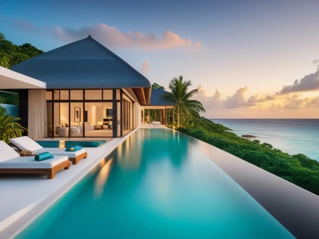 Propiedad de lujo en el Caribe: diseño moderno con vista al mar Inversión inmobiliaria en el Caribe: impresionante propiedad frente al mar con diseño moderno, piscina infinita y vistas espectaculares al atardecer