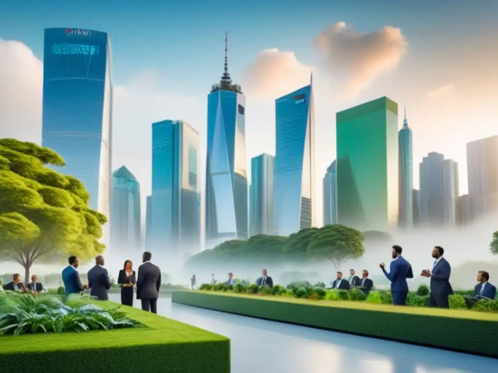 Armonía urbana: skyline moderno y naturaleza en equilibrio Inversión inmobiliaria internacional y normativas ambientales se unen en armonía en la ciudad moderna y sostenible