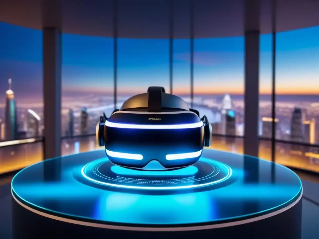 Inmersión profesional: Realidad virtual y inversión inmobiliaria global Inversión inmobiliaria internacional con realidad virtual en un entorno futurista y profesional
