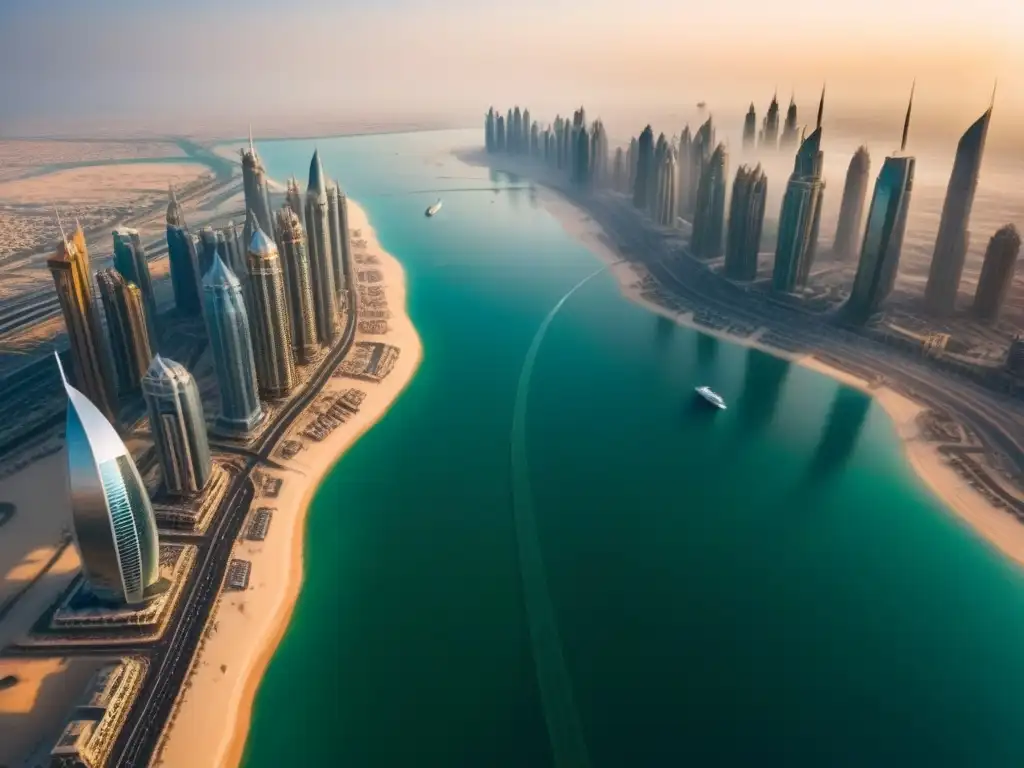Espléndido horizonte de lujo en Dubai: arquitectura moderna y opulencia Inversión inmobiliaria de lujo en Medio Oriente: majestuoso skyline de Dubai con rascacielos modernos y reluciente arquitectura