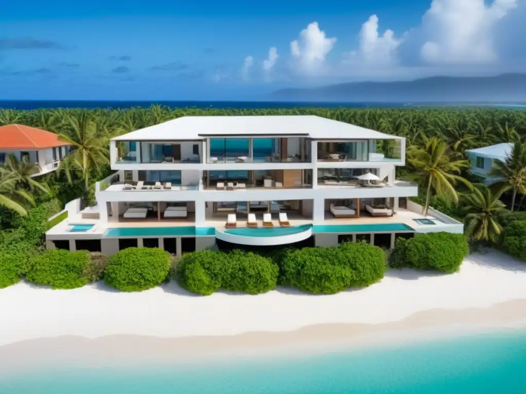 Inversión inmobiliaria de lujo en el Caribe Inversión inmobiliaria en el mercado global del Caribe: propiedades de lujo junto a aguas turquesas y playas de arena blanca