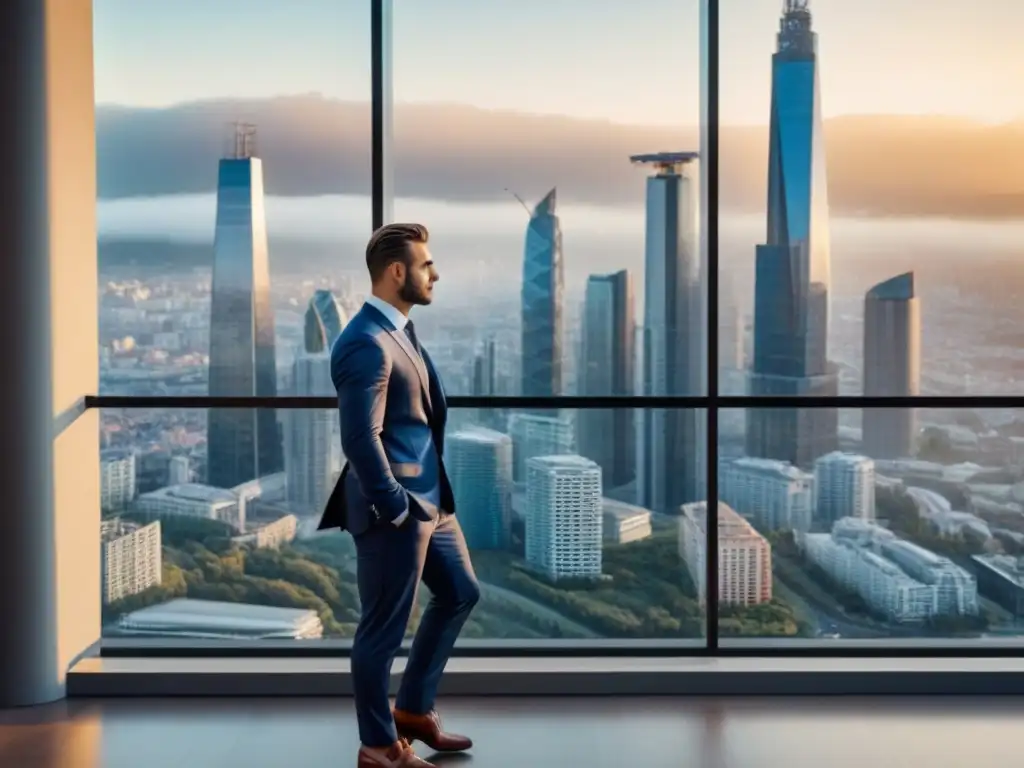 Inversión inmobiliaria de lujo en la era post-Brexit Inversión inmobiliaria en mercado internacional: Edificio lujoso con vista a la ciudad durante el Brexit