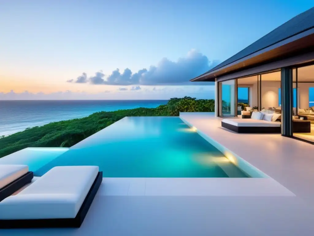 Villa de lujo en el Caribe: diseño moderno frente al mar Inversión inmobiliaria en el Caribe: Moderna villa de lujo frente al mar con piscina infinita privada y vistas panorámicas