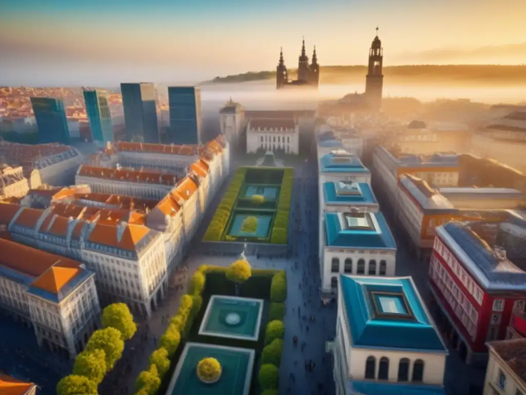 Contraste histórico-moderno en ciudad vibrante: turismo e innovación urbana Inversión inmobiliaria y turismo en ciudades históricas: la vibrante fusión de lo antiguo y lo moderno en un centro urbano bullicioso