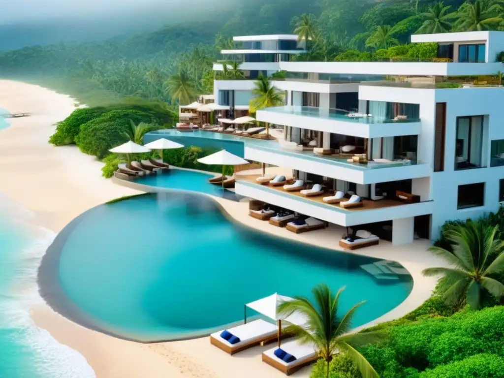 Paraíso tropical: resort de lujo con vistas al mar Inversión en mercado inmobiliario internacional: Resort de lujo con arquitectura moderna, piscinas infinity y playa paradisíaca