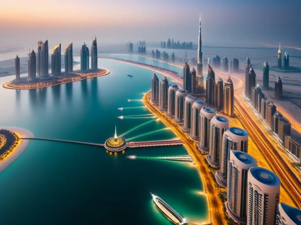 Horizonte futurista de Dubai: lujo y modernidad en cada rincón Inversión segura en propiedades de lujo en Dubai: el icónico horizonte de la ciudad, repleto de rascacielos futuristas y lujo