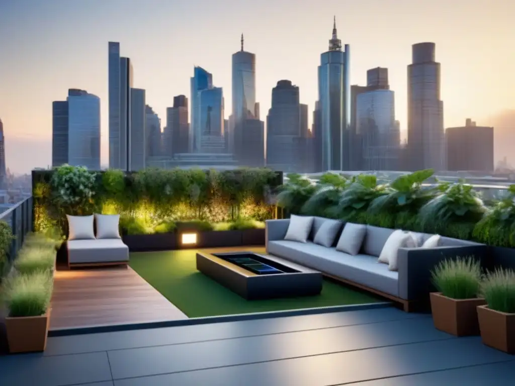 Jardín en la azotea: diseño sostenible y moderno en la ciudad Inversiones en azoteas verdes: Un jardín de techos moderno, sostenible y lleno de vida integrado con la ciudad