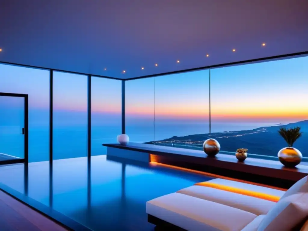 Diseño moderno y lujo frente al mar: hogar inteligente de ensueño Inversiones en casas inteligentes internacionales: Casa moderna de lujo con vistas al mar y tecnología de vanguardia