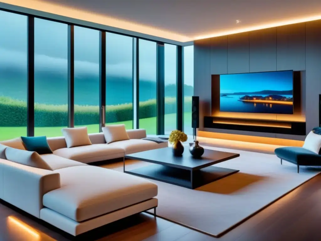 Smart home de lujo: tecnología y elegancia en un espacio contemporáneo Inversiones exitosas en casas inteligentes: Imagen detallada de un hogar moderno con tecnología de vanguardia y lujo integrados