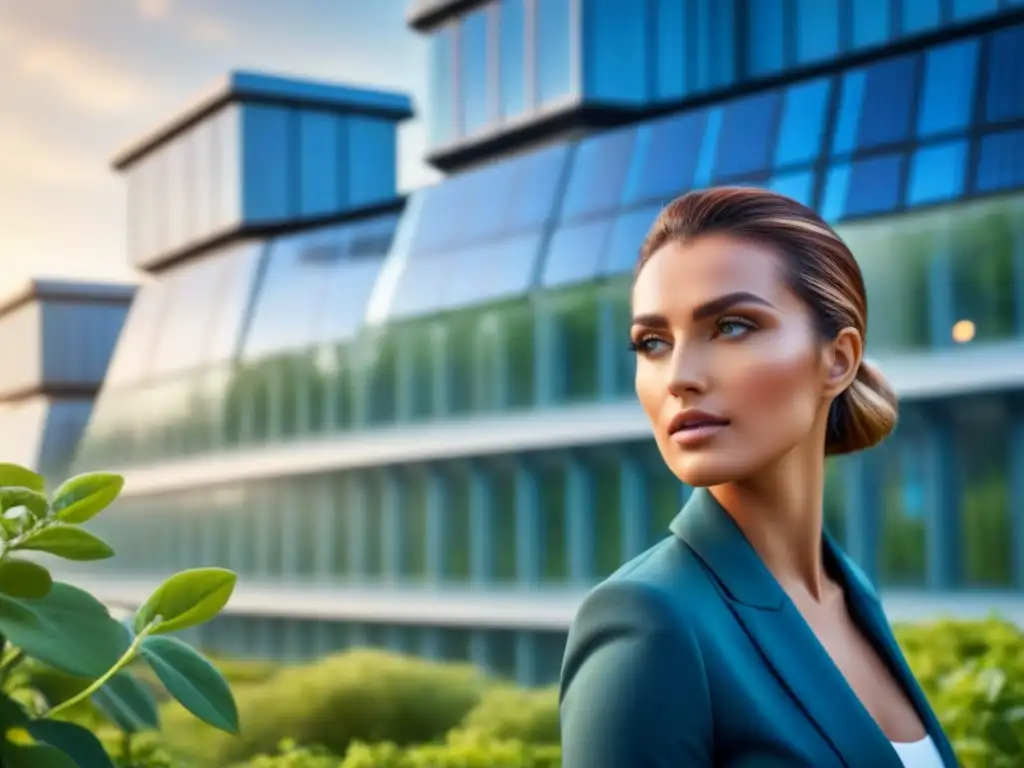 Edificio ecológico futurista: arquitectura sostenible en armonía con la naturaleza Inversiones globales en bioarquitectura: Edificio ecofriendly futurista integrado con la naturaleza y tecnologías verdes innovadoras
