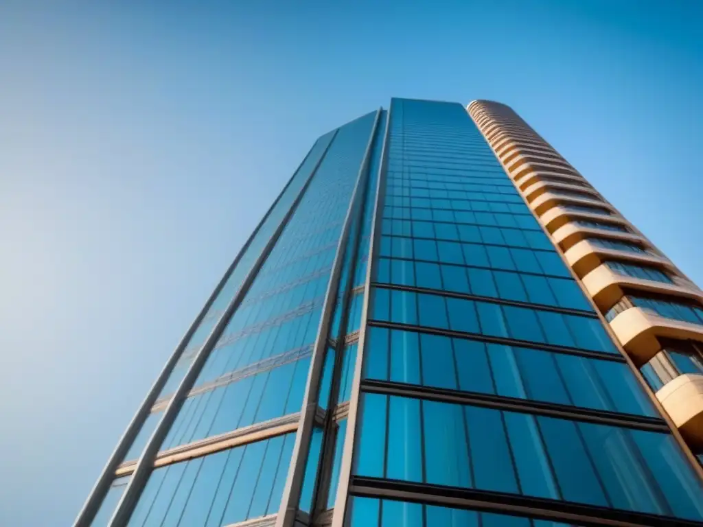 Inversión global en real estate: Edificio de lujo en centro urbano vibrante Inversiones globales en mercados inmobiliarios: Edificio moderno y lujoso en el centro de una ciudad bulliciosa