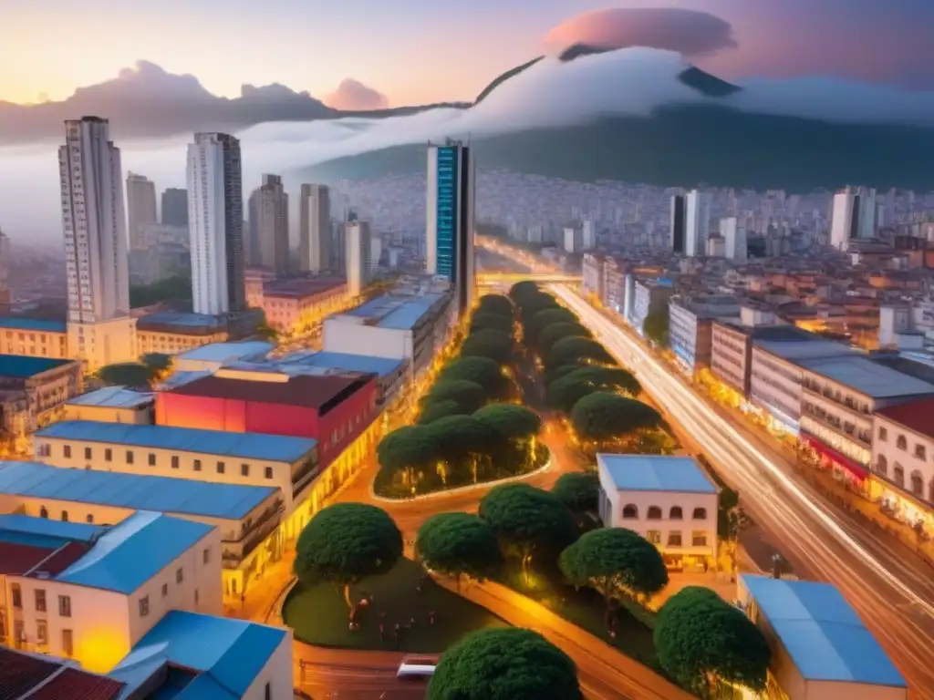 Vibrante ciudad latinoamericana: mezcla de historia y modernidad Inversiones inmobiliarias en ciudades secundarias: Una vista aérea impresionante de una bulliciosa ciudad latinoamericana