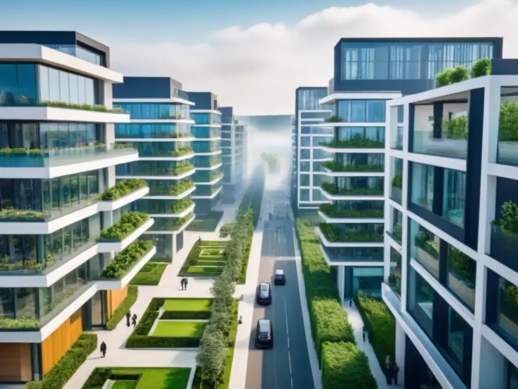 Arquitectura innovadora y vitalidad urbana en Europa del Este Inversiones inmobiliarias en Europa del Este: Un complejo de rascacielos modernos rodeado de naturaleza en el bullicioso centro de una ciudad