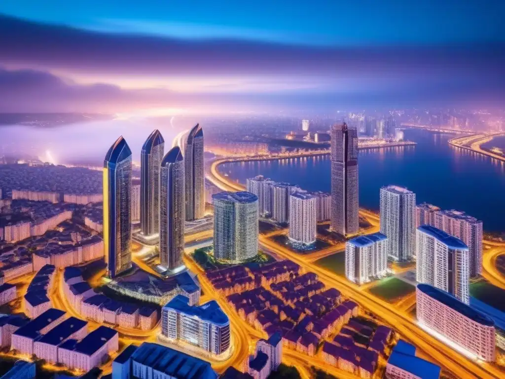 Rascacielos residenciales futuristas en Europa del Este Inversiones inmobiliarias en Europa del Este: Complejo residencial futurista con diseño innovador en la bulliciosa ciudad de Europa del Este