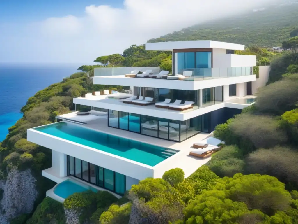 Villa de lujo con vistas al mar en la Costa Azul Inversiones inmobiliarias en Costa Azul: Villa moderna de lujo en acantilado con vistas al Mediterráneo