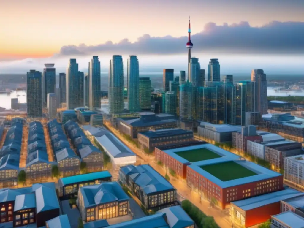 Skyline vibrante de ciudades emergentes en Canadá Inversiones inmobiliarias en Canadá: Escenas urbanas vibrantes de diferentes ciudades canadienses emergentes