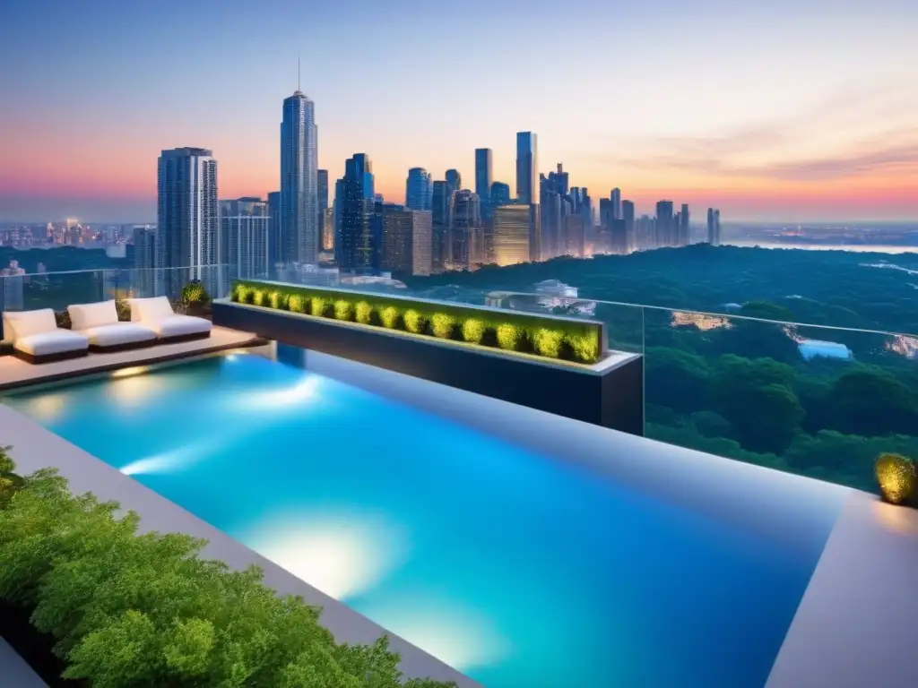 Condominio de lujo con piscina infinita en la azotea Inversiones inmobiliarias internacionales para Baby Boomers: Edificio de lujo con piscina infinita en la azotea y ventanas de piso a techo