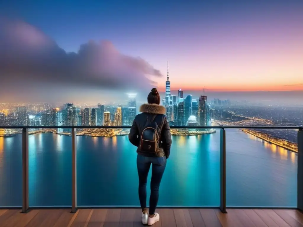 Edificio de lujo en metrópolis vibrante de noche Inversiones inmobiliarias internacionales: imponente rascacielos reflejando la vibrante ciudad de noche
