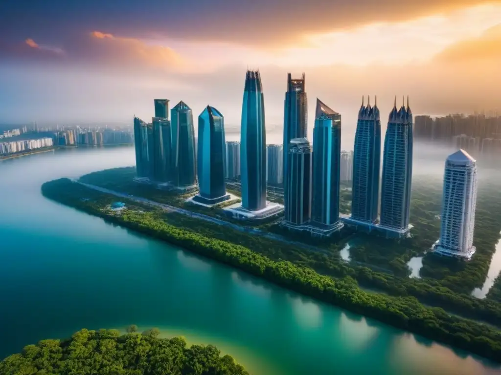 Desarrollo inmobiliario de lujo: arquitectura moderna en ciudad vibrante Inversiones inmobiliarias internacionales influenciadas por una arquitectura moderna y sofisticada en una ciudad vibrante