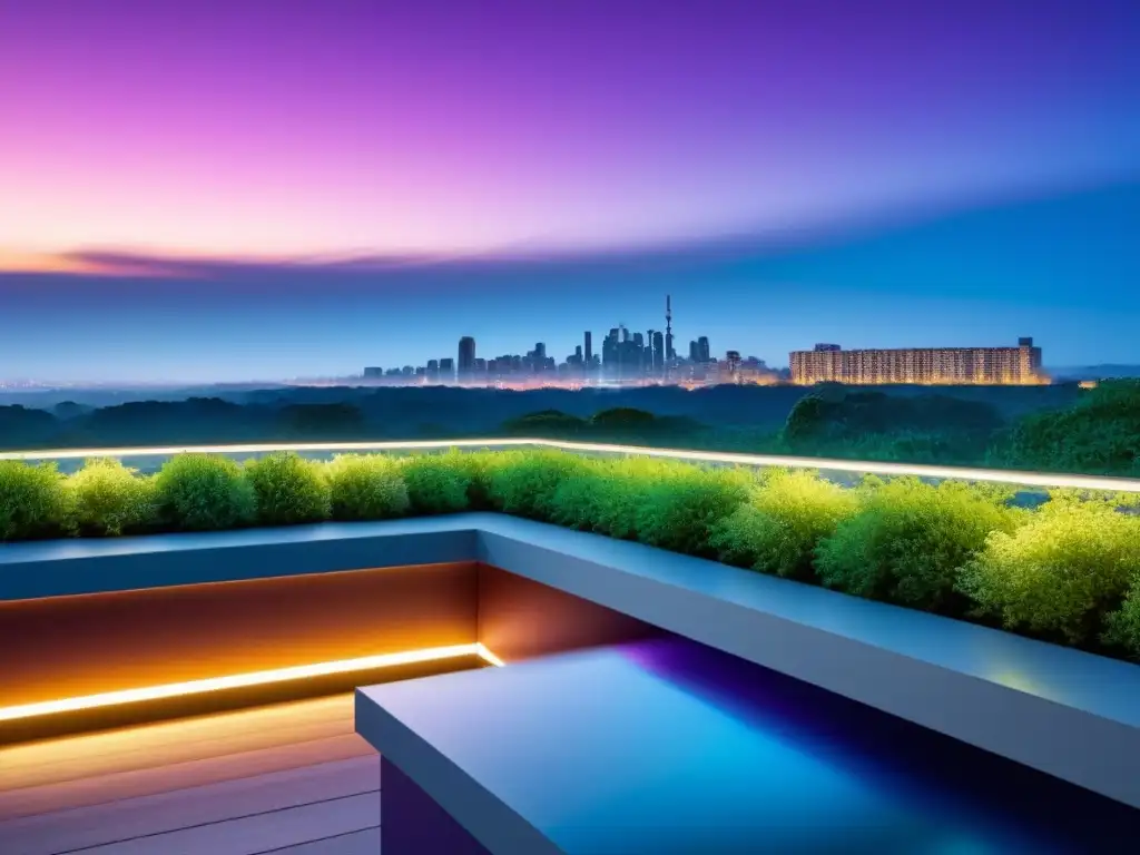 Desarrollo residencial moderno: arquitectura futurista al atardecer Inversiones inmobiliarias internacionales integradas: Deslumbrante desarrollo residencial moderno al anochecer