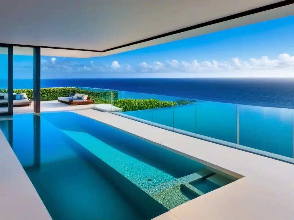 Villa de lujo frente al mar con vistas panorámicas y piscina infinita Inversiones inmobiliarias internacionales de lujo: Villa moderna frente al mar con diseño elegante, piscina infinita y yate privado al atardecer