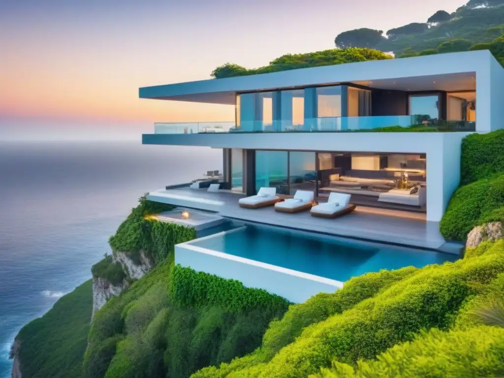 Residencia de lujo en acantilado con vista al mar Inversiones inmobiliarias internacionales de lujo: Mansión moderna de lujo en acantilado con vistas al mar