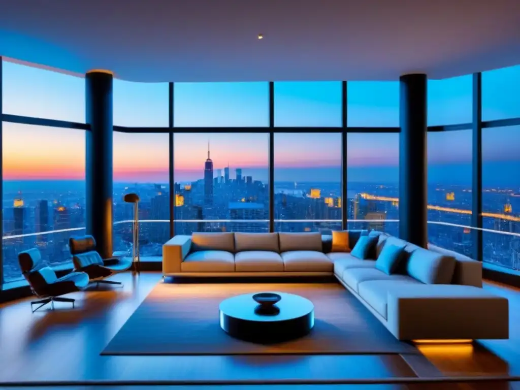 Penthouse de lujo con tecnología IoT integrada y vistas panorámicas Inversiones inmobiliarias internacionales con IoT: Interior lujoso y moderno con tecnología de vanguardia