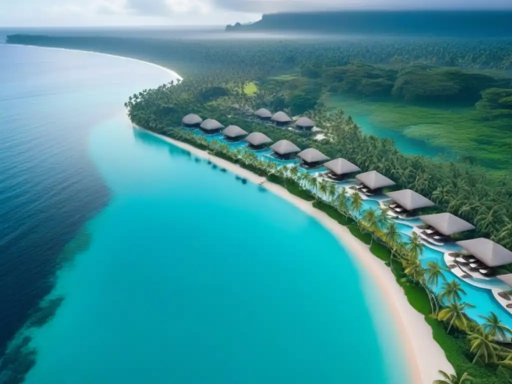 Paraíso tropical: Resort de lujo frente al mar Inversiones inmobiliarias internacionales tiempo compartido: Resort de lujo frente al mar, aguas turquesa y jardines tropicales