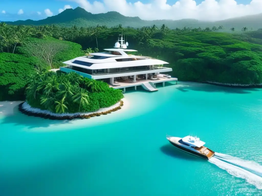 Exclusivo refugio isleño de lujo con aguas turquesas y arquitectura moderna Inversiones inmobiliarias en islas privadas: Océano turquesa, arena blanca, arquitectura moderna y exclusividad