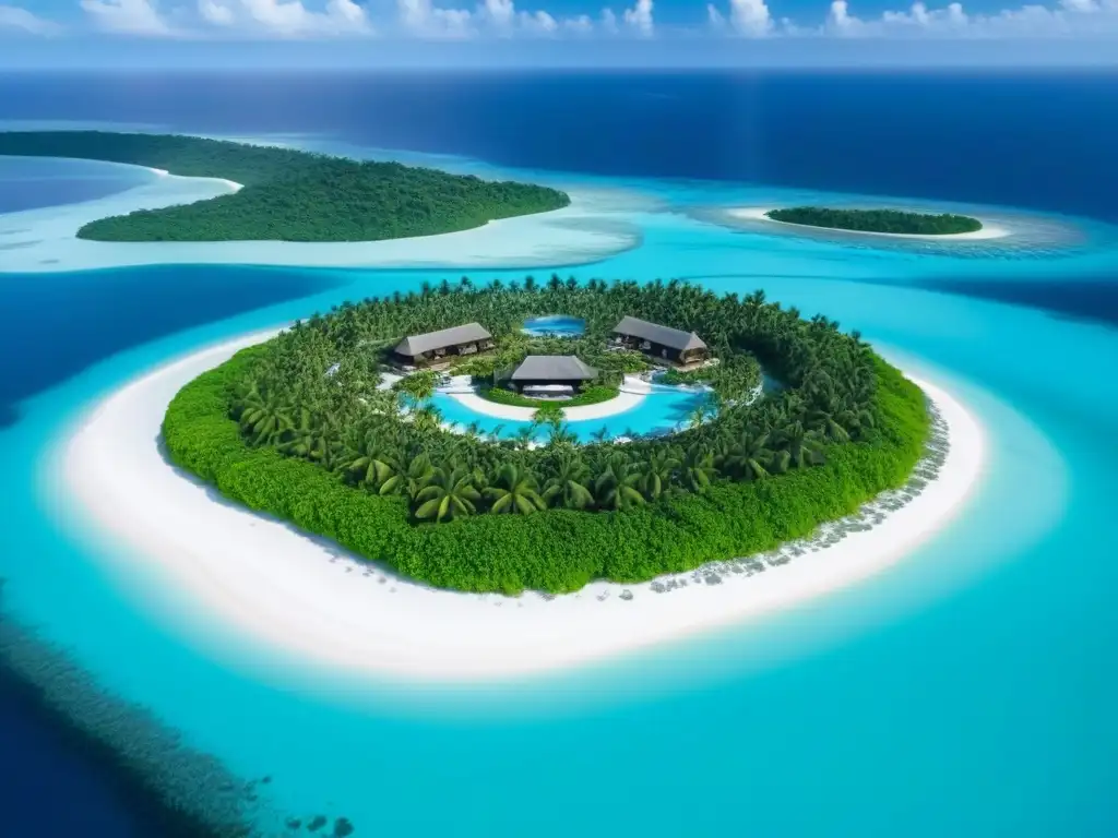 Exclusiva isla privada: lujo, aguas turquesa y villas de ensueño Inversiones inmobiliarias en islas privadas: lujosa isla privada con villas, piscinas infinitas, vegetación exuberante y helipuerto