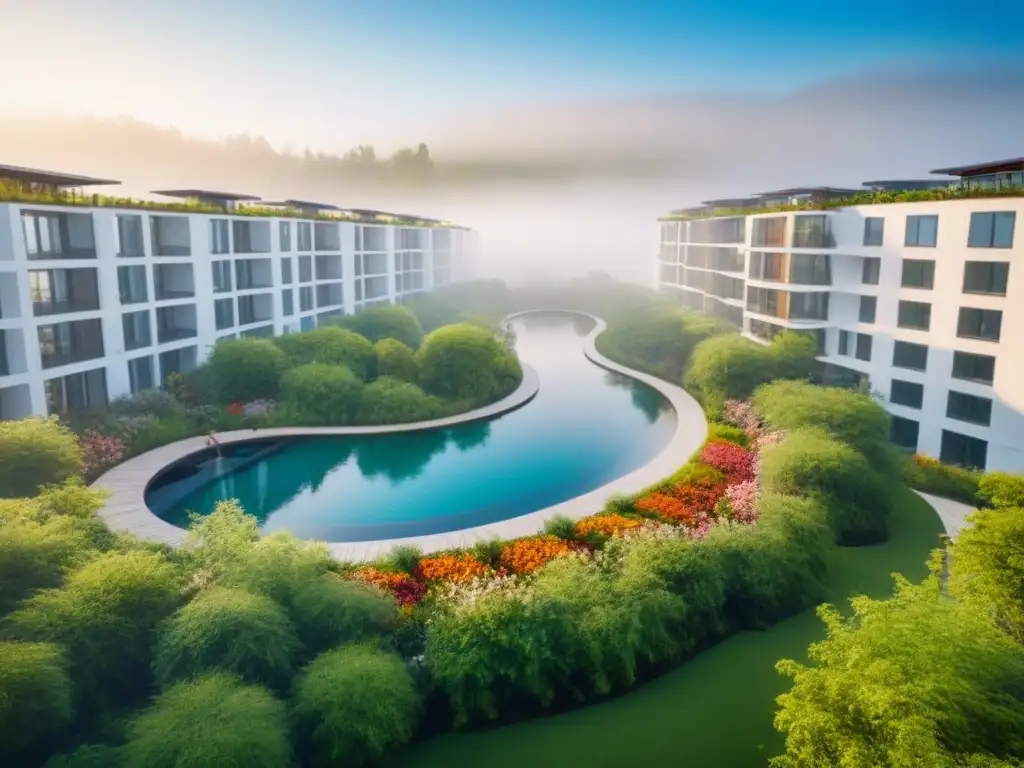 Desarrollo inmobiliario sostenible: lujo en armonía con la naturaleza Inversiones inmobiliarias de lujo sostenibles: Desarrollo inmobiliario ecológico rodeado de naturaleza exuberante y amenidades ecofriendly
