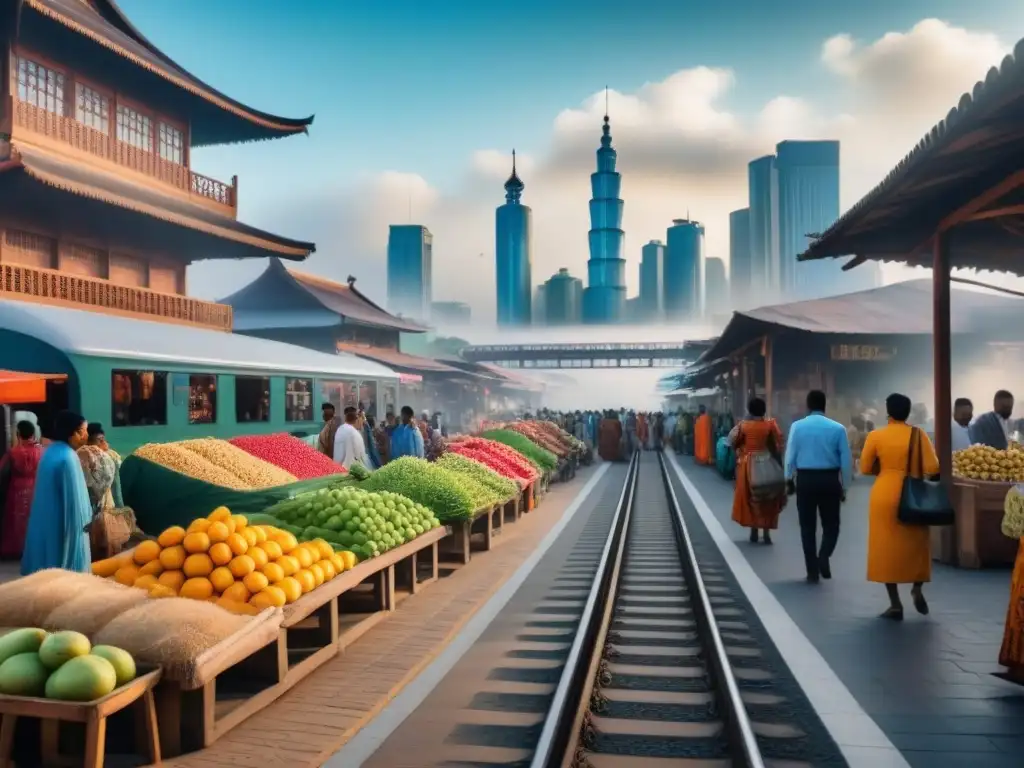 Mercado emergente: contrastes urbanos y progreso en una ciudad vibrante Inversiones inmobiliarias en mercados emergentes: Una ciudad bulliciosa, mercado vibrante y tren de alta velocidad