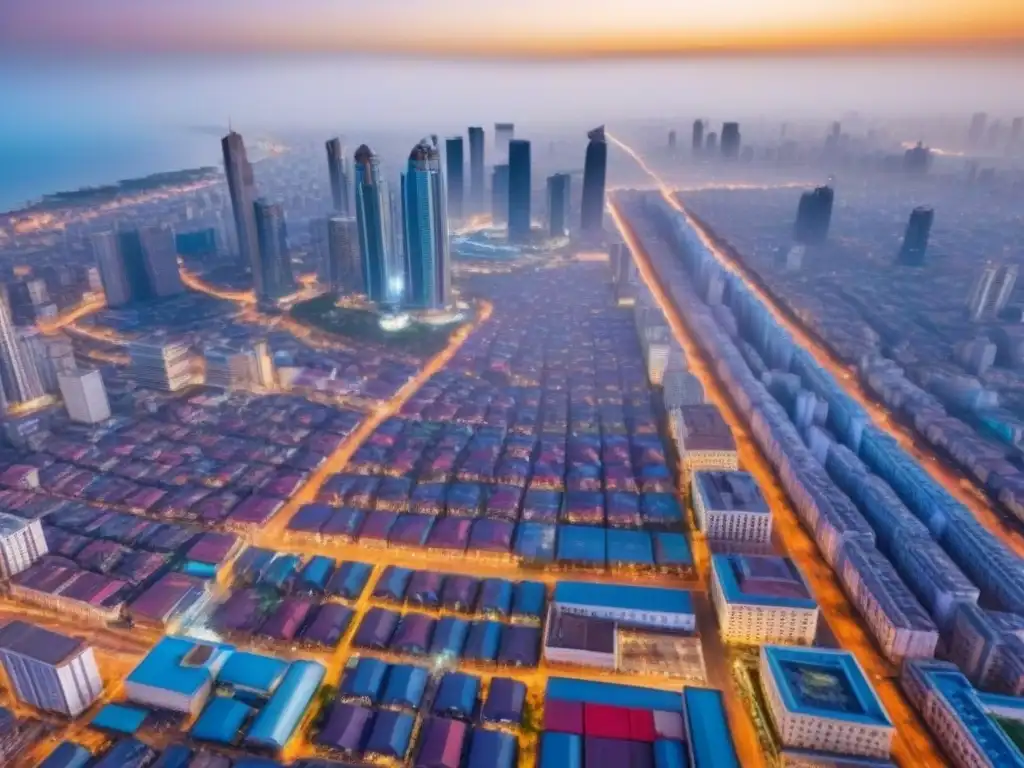 Panorama urbano africano: mezcla de modernidad y tradición Inversiones inmobiliarias en África: una mezcla vibrante de modernidad y tradición en un bullicioso paisaje urbano